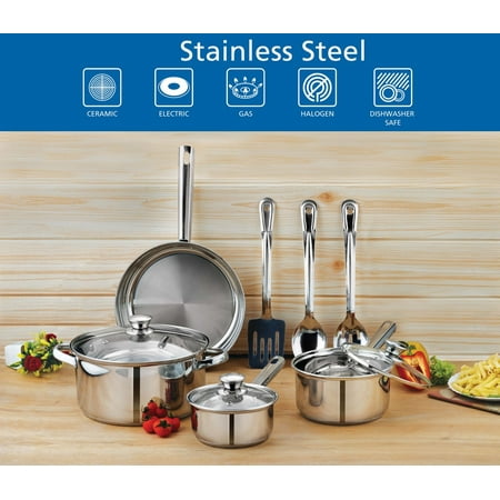 Mainstays Stainless Steel 10Pc Cookware set