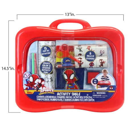Spidey & Friends Kids Folding Activity Table, Red