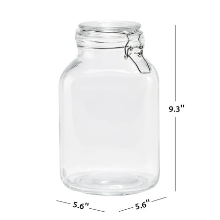 Mainstays Glass 106 oz Lock Lid Storage Jar Canister