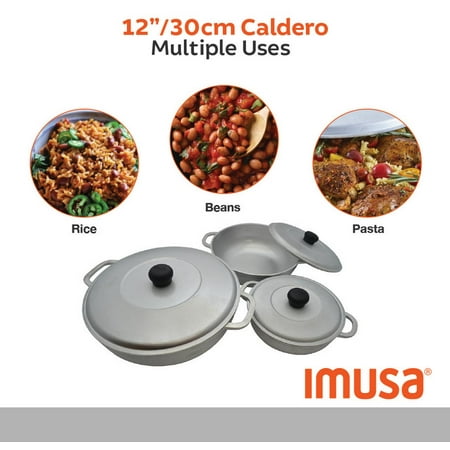IMUSA 3Pc Colombian Cast Aluminum Caldero or Dutch Oven Set with Lid