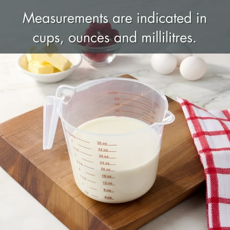 Mainstays 3-Piece Tapered Spout Nesting Plastic Measuring Cups Set, Clear