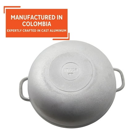 Imusa Basic Caldero Set, 3-Piece Cast Aluminum Cookware Set, Natural Finish, Oven Safe