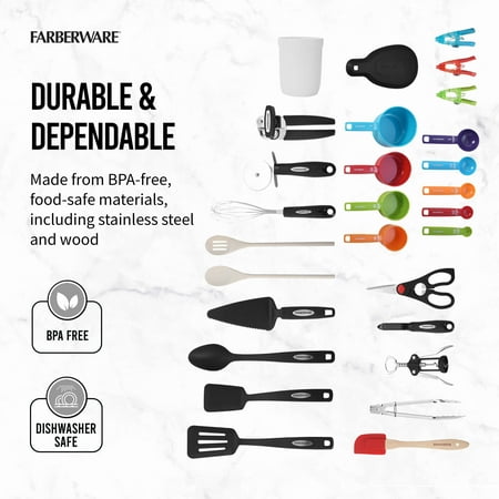 Farberware 28-Piece Kitchen Utensil & Gadget Kitchen Utensil Sets Multicolor