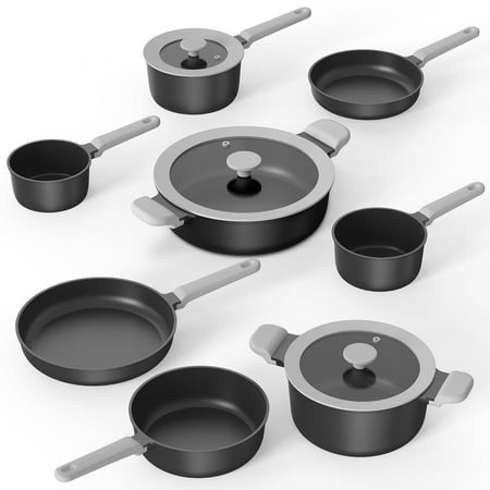 Carote Nonstick Cookware Sets, Ultra Non Stick Pots and Pans, Induction Cooking Set, BlackBlack,