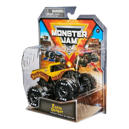 Monster Jam, Official Earth Shaker Monster Truck, Die-Cast Vehicle, 1:64 Scale, Kids Toys for Boys Ages 3 and up
