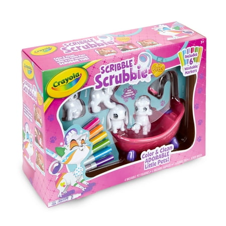 Crayola Scribble Scrubbie Pets Scrub Tub, School Supplies, Animal Toys, Gifts, Beginner Unisex Child