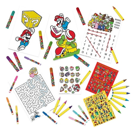 Nintendo Super Mario Deluxe Activity Art Set with Metal Carrying Case, for Boys and Girls, 500+ Pieces