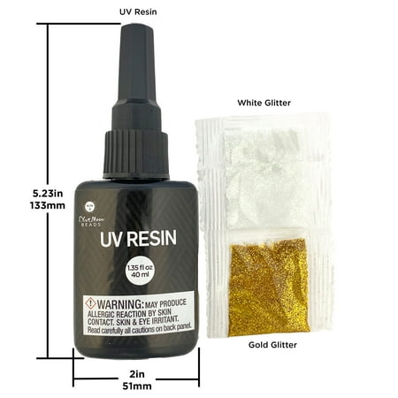 Blue Moon Beads UV Resin Hard-Type 40ml Bottle, High-Quality Crystal Clear-Unisex-Teen to Adult