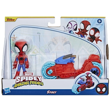 Marvel Spidey and His Amazing Friends, Spidey Action Figure & Toy Motorcycle, Kids 3 and Up