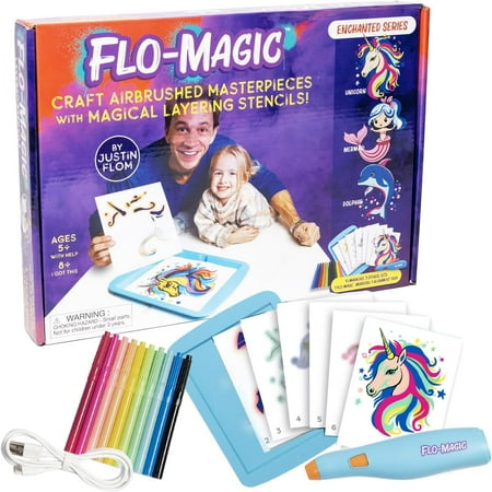 Flo-Magic Kids Enchanted Series Airbrush Marker Kit- 25-Piece Kit