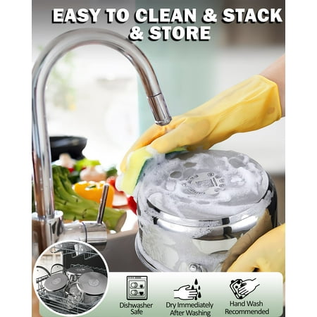 Cook N Home Kitchen Cookware Sets, 12-Piece Basic Stainless Steel Pots and Pans with Grey Silicone Handles, Silver