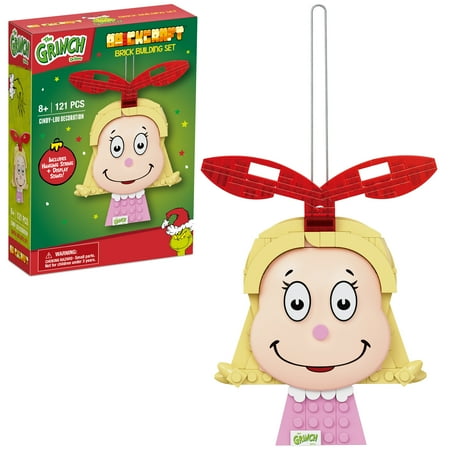 Brickcraft Grinch Cindy Lou Decoration Brick Building Kit (121- Plastic Piece Set), Christmas D?cor, Toy Gift Idea for Boys and Girls Ages 8 Years Old and up
