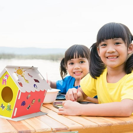 3 Pack DIY Bird House Kits Arts and Crafts for Kids Children Ages 4-8 6-8 to Build Paint, Ideal Gift