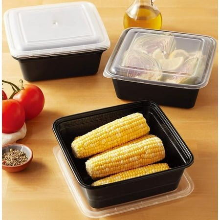 Mainstays 8 Cup Tall Square Meal Prep Food Storage Container, 5 Pack