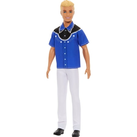 Barbie Fashionistas Ken Doll #226, Blonde Fashion Doll with Western Look, 65th Anniversary