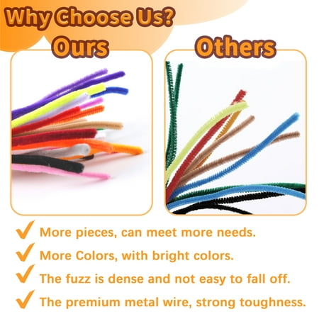 Fabulas Pipe Cleaners for Crafts, 25 Colors for Crafting DIY Arts Projects Decorations