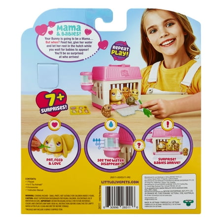 Little Live Pets - Mama Surprise Minis. Feed and Nurture a Lil' Bunny Inside Their Hutch, Ages 5+