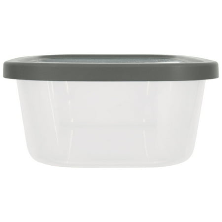 Mainstays Plastic Durable Food Storage Container Set, Gray, 6 PiecesGray,