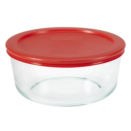Pyrex Simply Store 7-cup Glass Food Storage Container with Red Lid