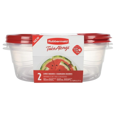 Rubbermaid TakeAlongs 11.7 Cup Food Storage Containers, Set of 2, Red4,