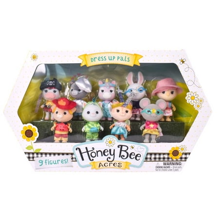 Honey Bee Acres Dress-up Pals, 9-2.25" Tall Mini Figures, Dollhouse Accessories, Dolls, Children Ages 3+