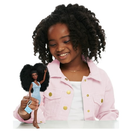 Naturalistas 11-inch Liya Fashion Doll and Accessories with 4C Textured Hair and Deep Brown Skin Tone