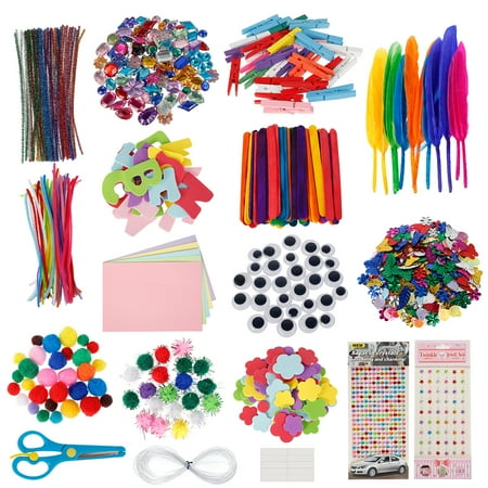 Toorise DIY Art Craft Sets Craft Supplies Kits for Kids Toddlers Children Craft Set Creative Craft Supplies for School Projects DIY Activities Crafts and Party Supplies (Colorful)