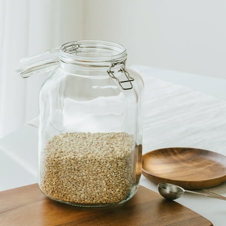 Mainstays Glass 106 oz Lock Lid Storage Jar Canister