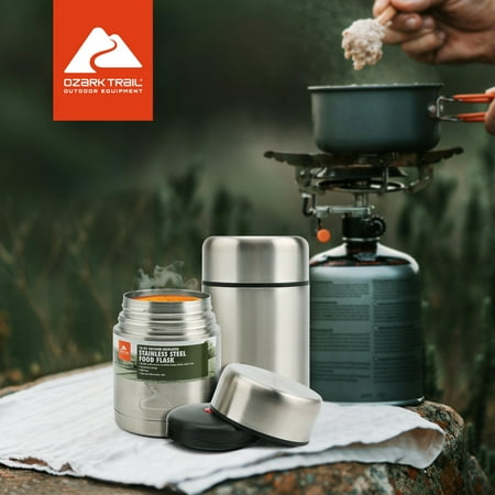 Ozark Trail 22 oz Double-Wall Vacuum-Insulated Stainless Steel Food Jar, Durable & Insulated, Perfect for Camping & Sports
