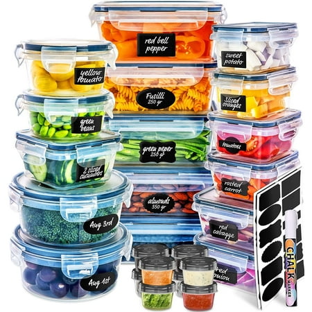 Fullstar 50 pcs Meal Prep Container, Airtight Plastic Food Storage Containers Set