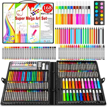 YEHOOMRocamdo Art Supplies Drawing Kit, 168-Pack Art Set Drawing Sets Coloring Art Kits, Arts and Crafts for Kids Ages 6-8 9-12, Art Supplies for Girls Ages 8-12, Creative Gift Art Box for Kids Adults, Multicolor, 168 Count (Pack of 1)