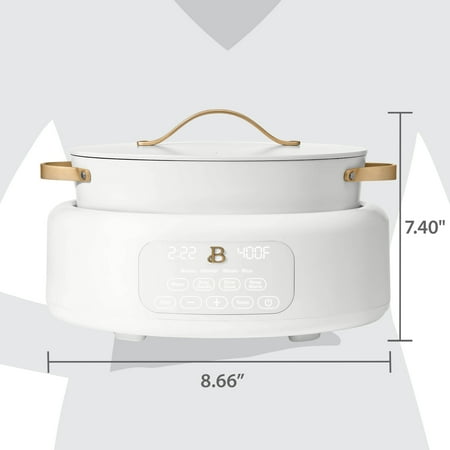 Beautiful 10 in 1, 6 Qt Electric Multi-Cooker, White Icing by Drew Barrymore, White