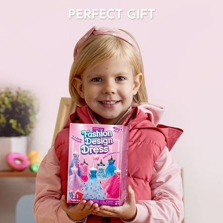 Joyfy Fashion Design Sewing Art and Craft Kit for Girls,Valentine's Crafts with 3 Mannequins