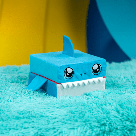 Pillow Cube Kid Cubes Shark Toddler Pillow, 2-in-1 Fun Toy & Plush Pillow for Kids Ages 3+, Blue