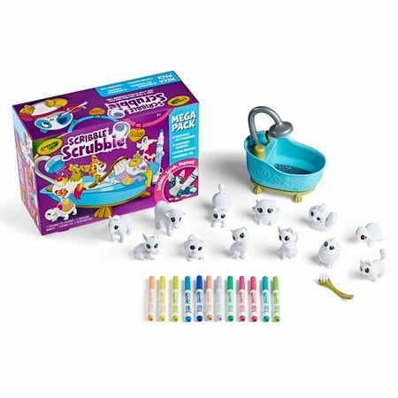 Crayola Scribble Scrubbie Pets Mega Set 2.0, Color & Wash Toys for Kids, Arts and Crafts, Kids Gifts, Ages 3+