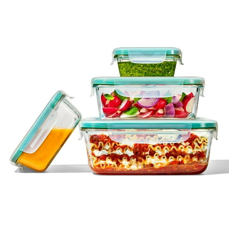 OXO Softworks Smart Seal 8-Piece Everyday Glass Container Set