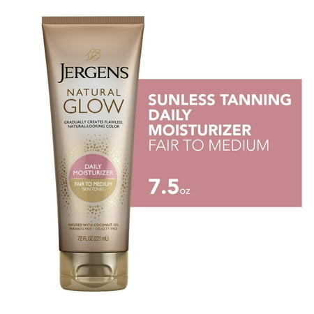 Jergens Natural Glow Daily Moisturizer Lotion Fair to Medium Skin, Sunless Tanning, 7.5 oz