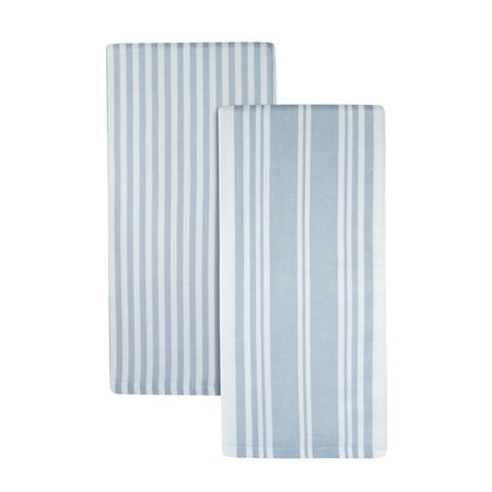 Better Homes & Gardens 2 Piece Culinary Kitchen Towel, Blue LinenWhite,