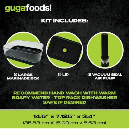 Guga Foods Vacuum Seal Marinade Set, Airtight Food Containers for Flavorful and Tender Meals