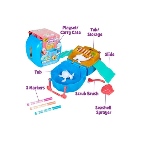 Crayola Scribble Scrubbie Pets Seashell Splash Toy Set, Ocean Animal Toys, Gift for Kids Ages 3+