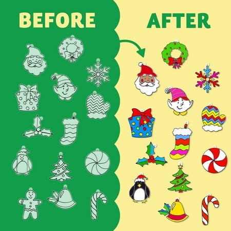 Joyfy Christmas 18 PCS Window Sun Catchers DIY Paint Art and Craft Kit