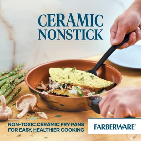 Farberware Classic Traditions 12 Piece Stainless Steel Pots and Pans Set with Ceramic Frypans
