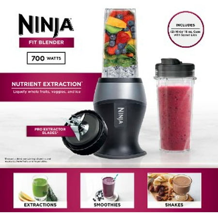 Ninja? Fit Personal Single-Serve Blender, Two 16-oz. Cups, QB3000SSBlack,