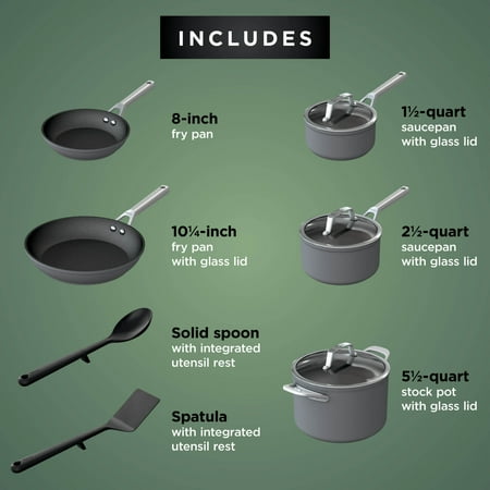 Ninja NeverStick Premium Hard-Anodized 10-Piece Cookware Set, C39010