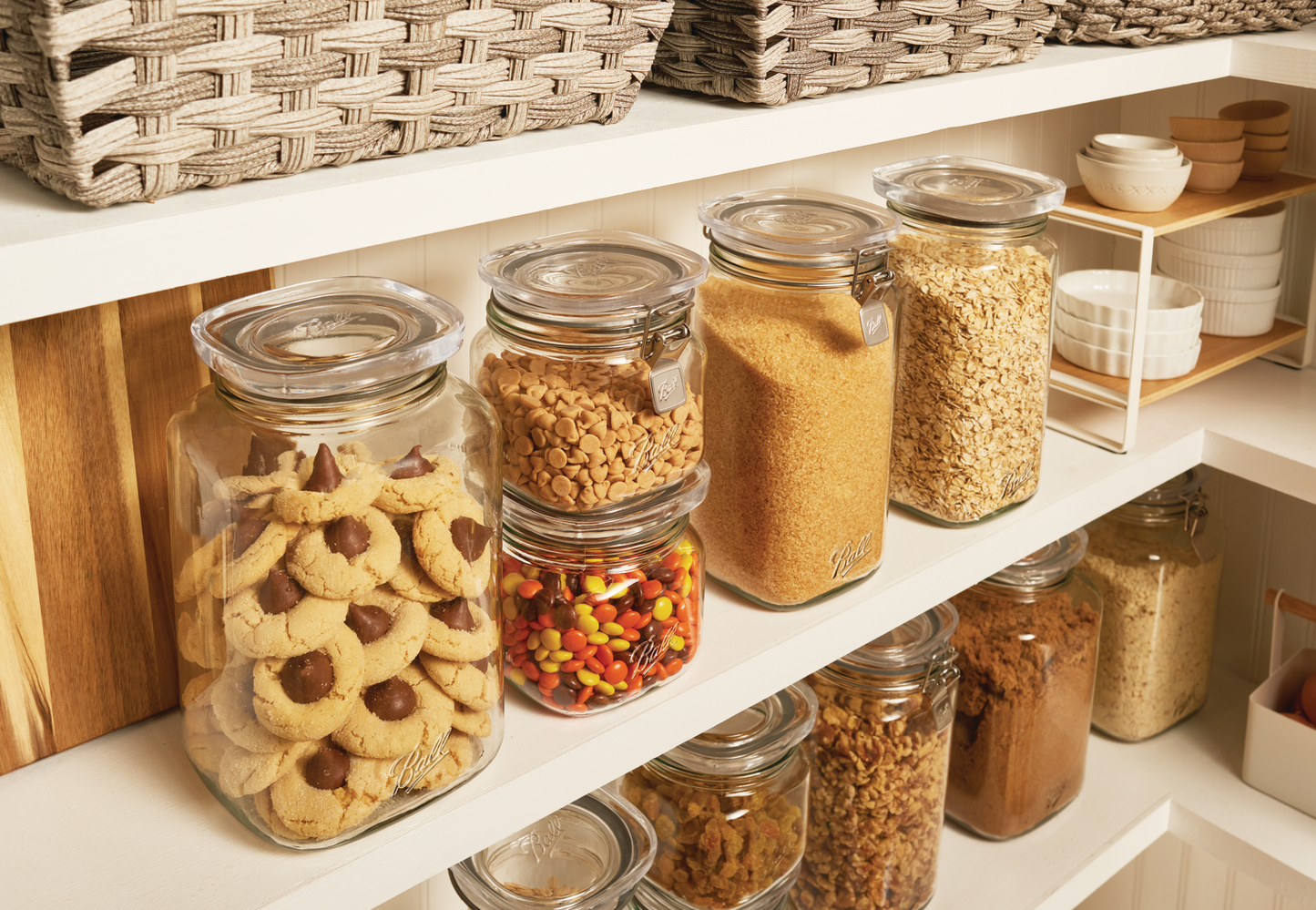 Ball Clear Glass Stackable Food Storage Jar with Lid