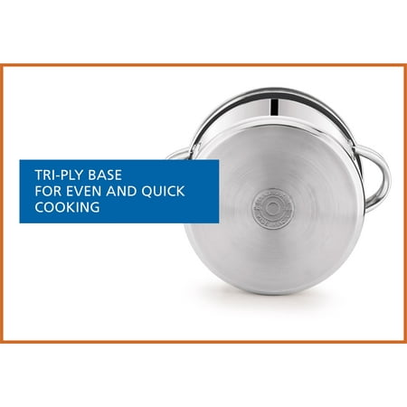 Mainstays 4-Piece Stainless Steel 8 qt Cooker Multipot Set