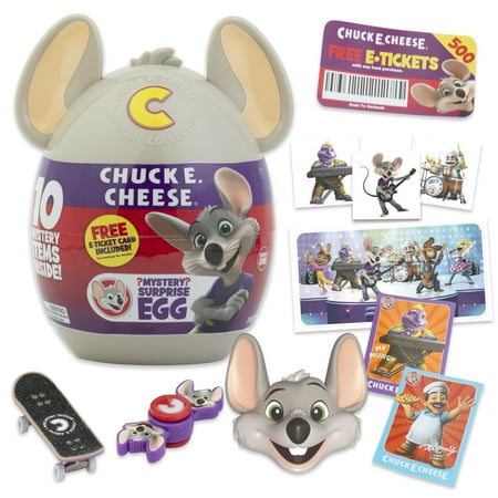 Chuck E. Cheese Mystery Egg, Collectible Figure & Accessories, E Tickets, Official Toy Merch