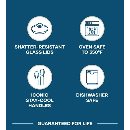 Farberware Classic Traditions 12 Piece Stainless Steel Pots and Pans Set with Ceramic Frypans