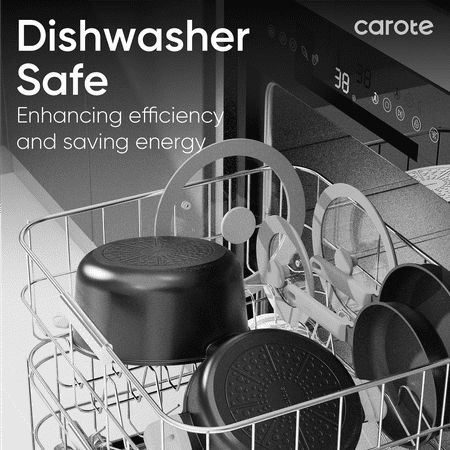 Carote Nonstick Cookware Sets, Ultra Non Stick Pots and Pans, Induction Cooking Set, BlackBlack,