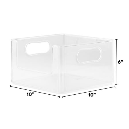 The Home Edit Open Front Bin Plastic Modular Organizer Storage System, 2 Pack, 10" x 10" x 6"